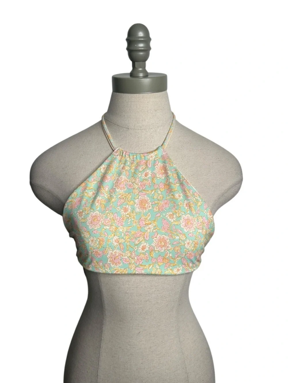 Billabong Girls' Mini Mystic High Neck Reversible Boho Floral Bikini Top Size 10